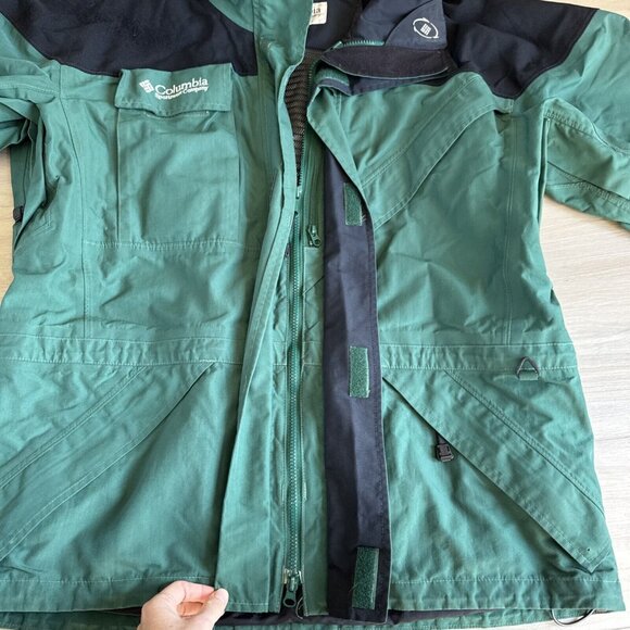 Columbia Titanium Omnitech Ski Jacket Mens Lg Green Full‎ Zip Waterproof Vintage - Picture 8 of 16
